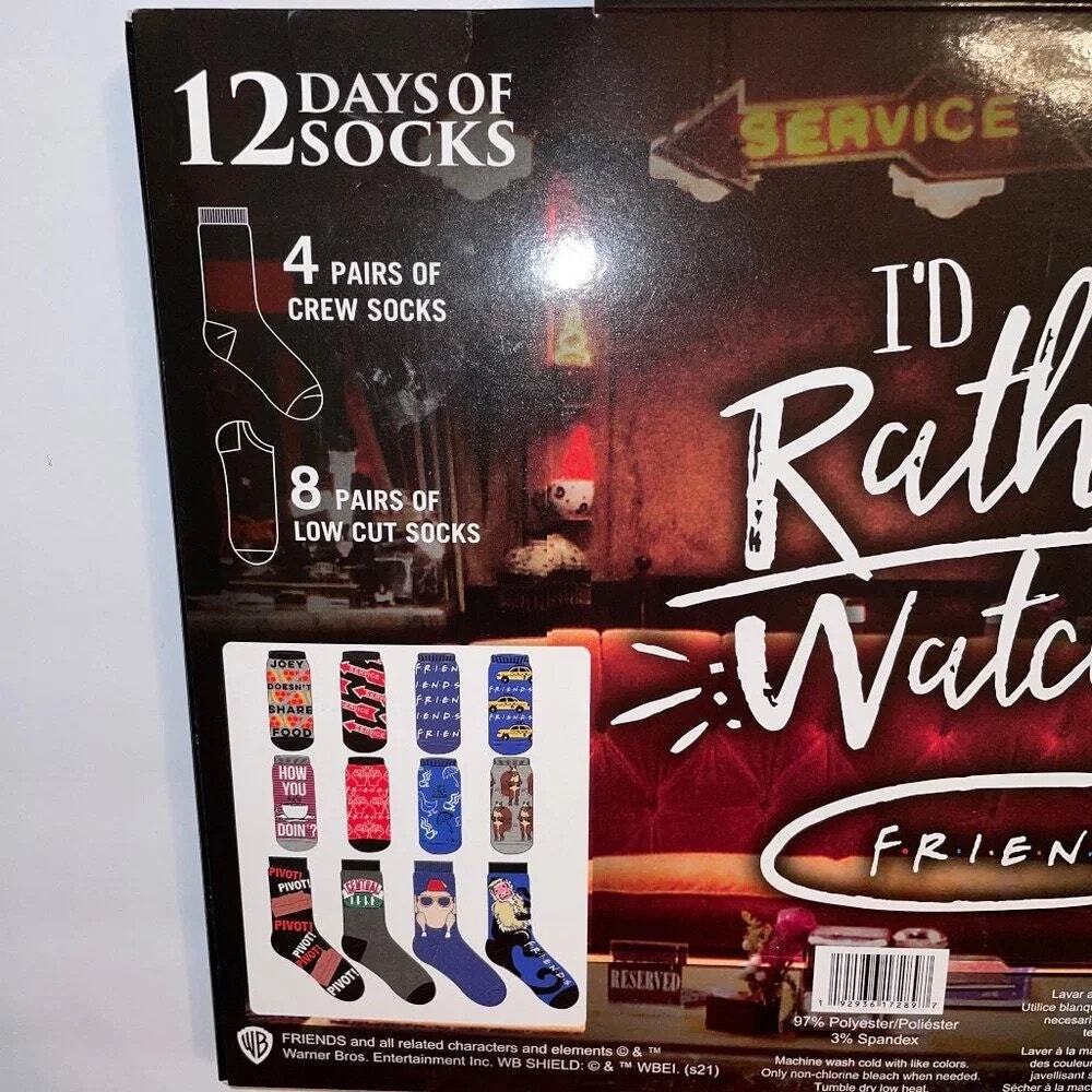 Friends Tv Show 12 days of socks Advent Calendar NEW